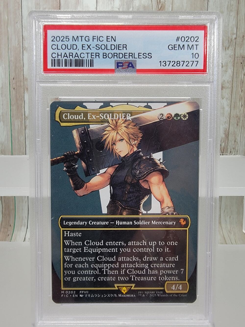Magic the Gathering Final Fantasy Cloud, Ex-Soldier Borderless Non-foil PSA 10